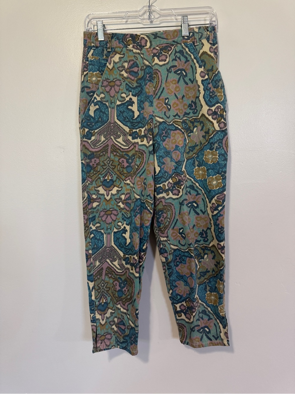 Vintage 80’s Forenza Paisley High Waisted Print Trousers, Modern Size 6